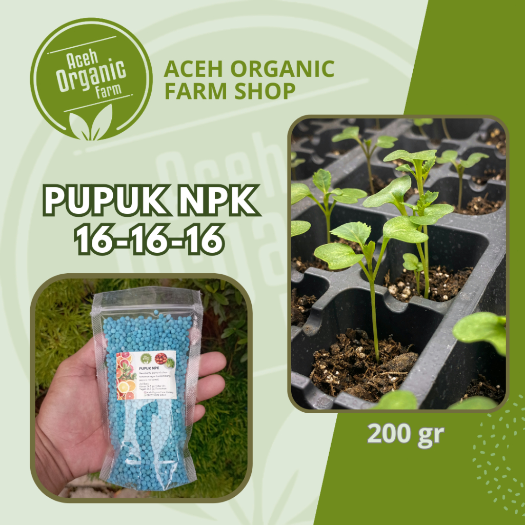 200gr PUPUK NPK 16-16-16 Mestibiru Lao Ying Mestindo- Pupuk fase Vegetatif-Pupuk masa pertumbuhan