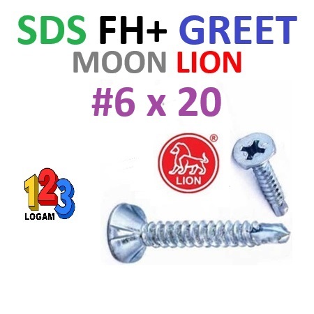 SDS FH Greet #6x20 Lion Panjang 2 cm - Sekrup GRC Calsiboard 100 Pcs