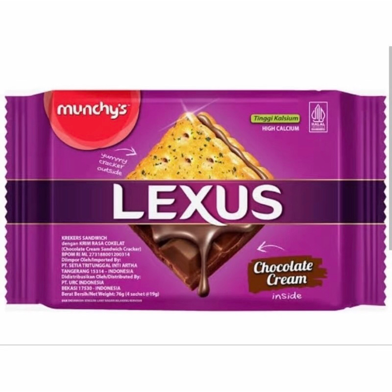 

Biskuit Munchys LEXUS Sandwich 76 gram (isi 4pax)-Chocolate