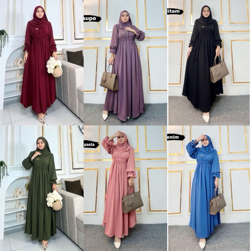 GAMIS SET HIJAB PASHMINA / GAMIS SYARI CRINKLE/ GAMIS SET SYARI /SET GAMIS CRINKLE