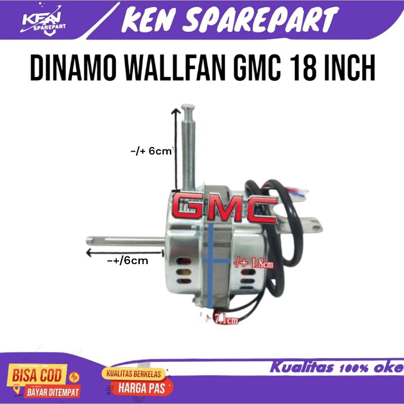 dinamo kipas angin dinding GMC 518 18 inch /baling baling besi wallfan as coak