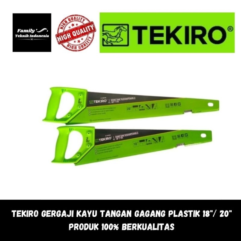 Tekiro Gergaji Kayu Tangan Gangang Plastik 18"/ 20" 100% Japan Quality