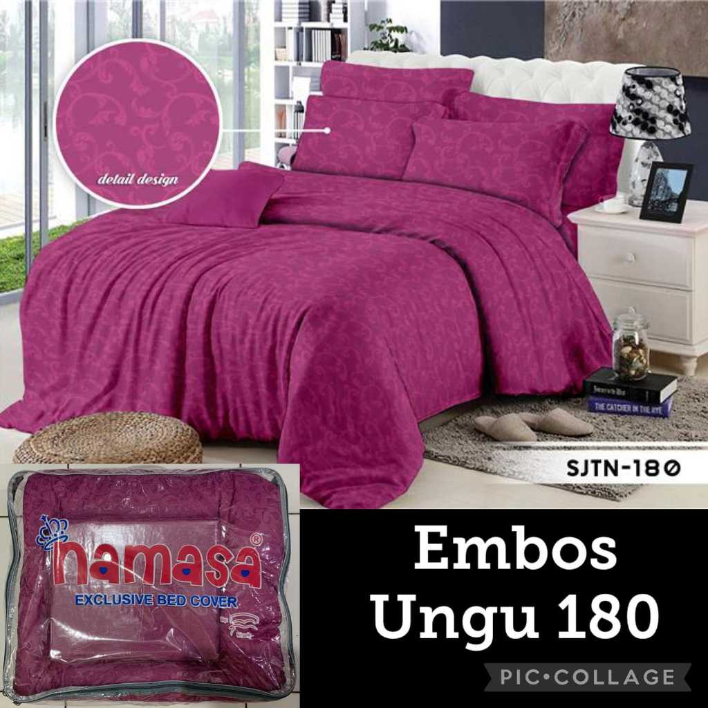 Bedcover Selimut Polos Set bahan Katun Jepang Embosed Ukuran 200x200/180x200/160x200/120x200 Karet S