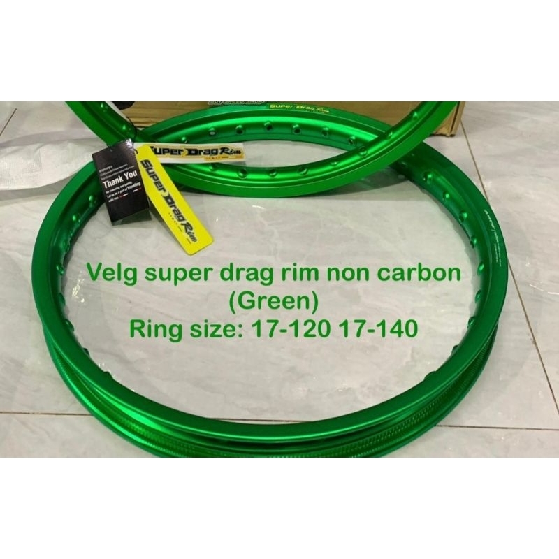 velg super drag rim SDR hijau polos uk 120 140 ring 17 new thailand
