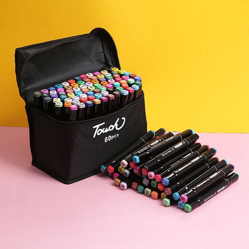 

Toddi Spidol Dual Side Fine Art Brush Pen Art Marker Set 80 Color