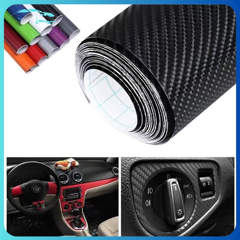 Stiker Karbon 2D 3D 6D Premium High Quality Glossy Forged Kevlar Black Skotlet Carbon Stiker Skotlet