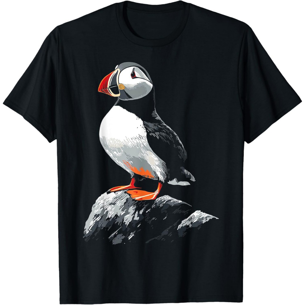 Karya Seni Hewan Motif Burung Puffin Kaos Puffin