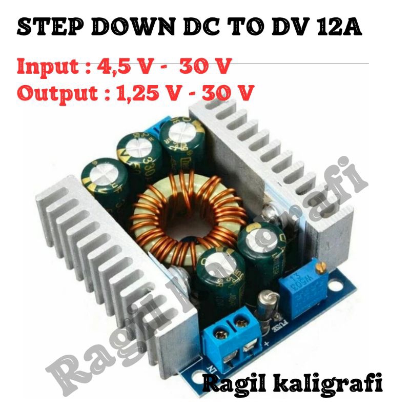 Step down dc to dc 12 ampere modul converter step down dc - dc 12 ampere