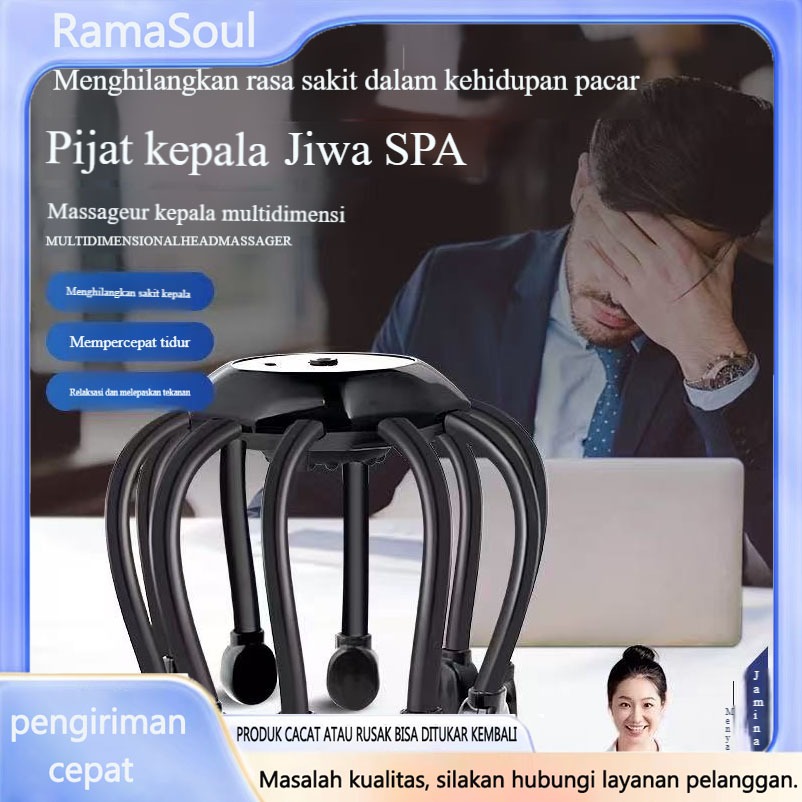 READY Alat Pijat Listrik Gurita Getaran Relaksasi Kulit Kepala Menggaruk Kepala Dekompresi Terapi