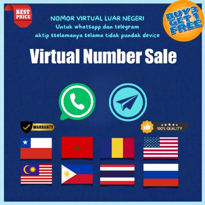 NOMOR LUAR NEGERI UNTUK DAFTAR WHATSAPP / TELEGRAM DAN APK LAINYA