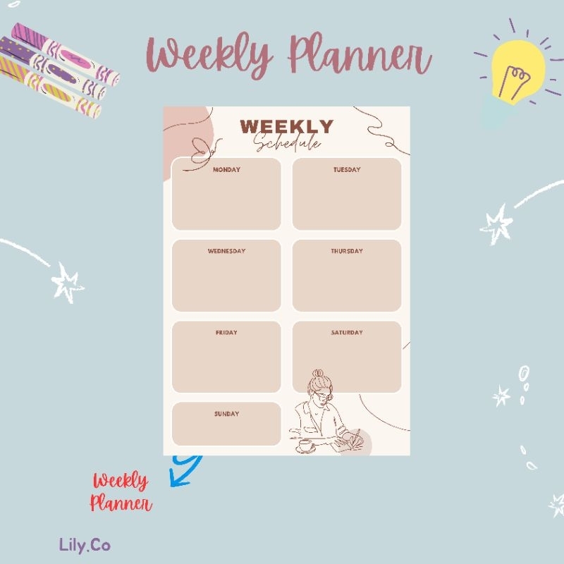 

Jadwal Mingguan | Weekly Planner | Binder | A5 | Loose Leaf | Art Paper