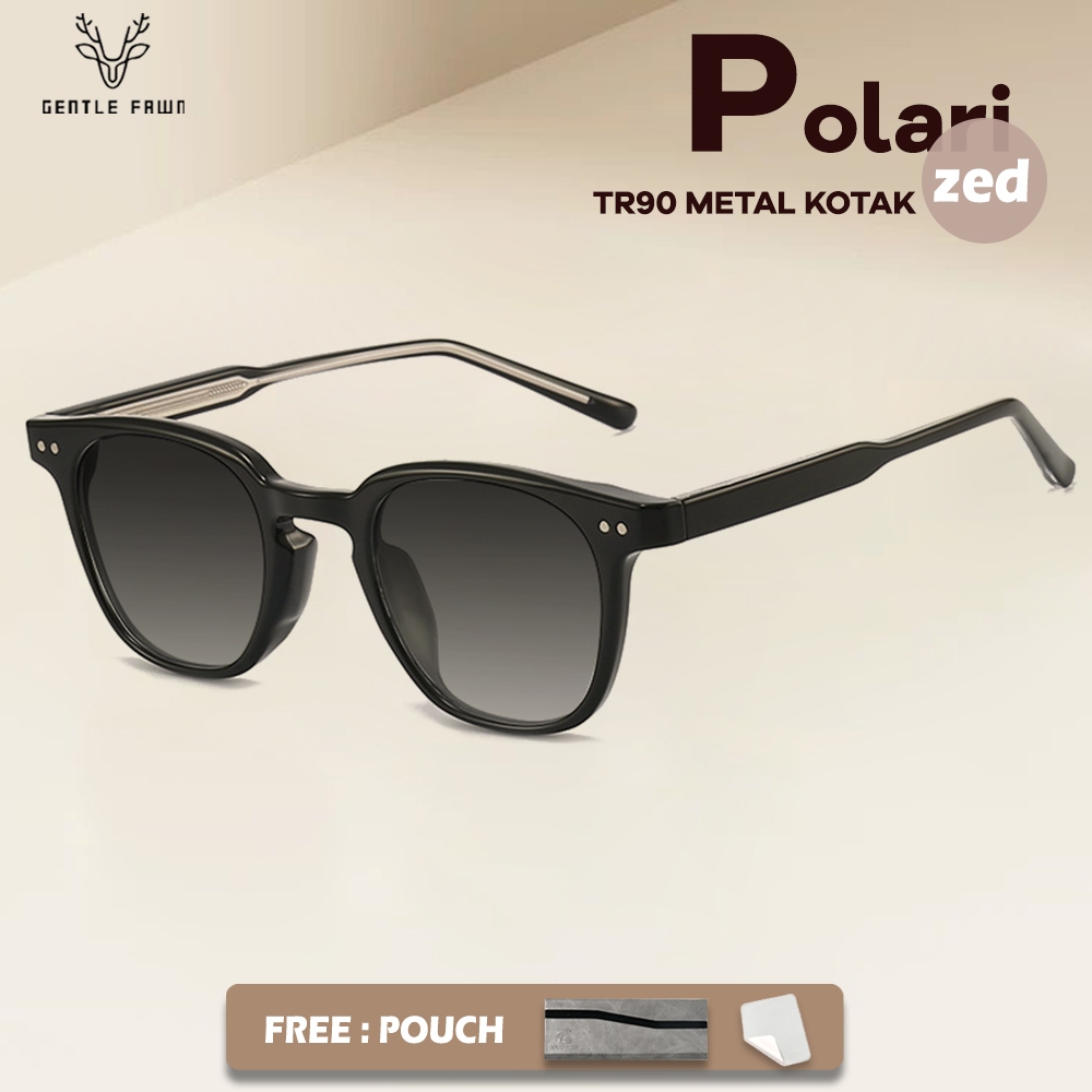 Gentle Fawn Kacamata Sunglasses Polarized Anti Silau Bentuk Kotak Bahan TR90+Metal Kuat Kokoh Fashio