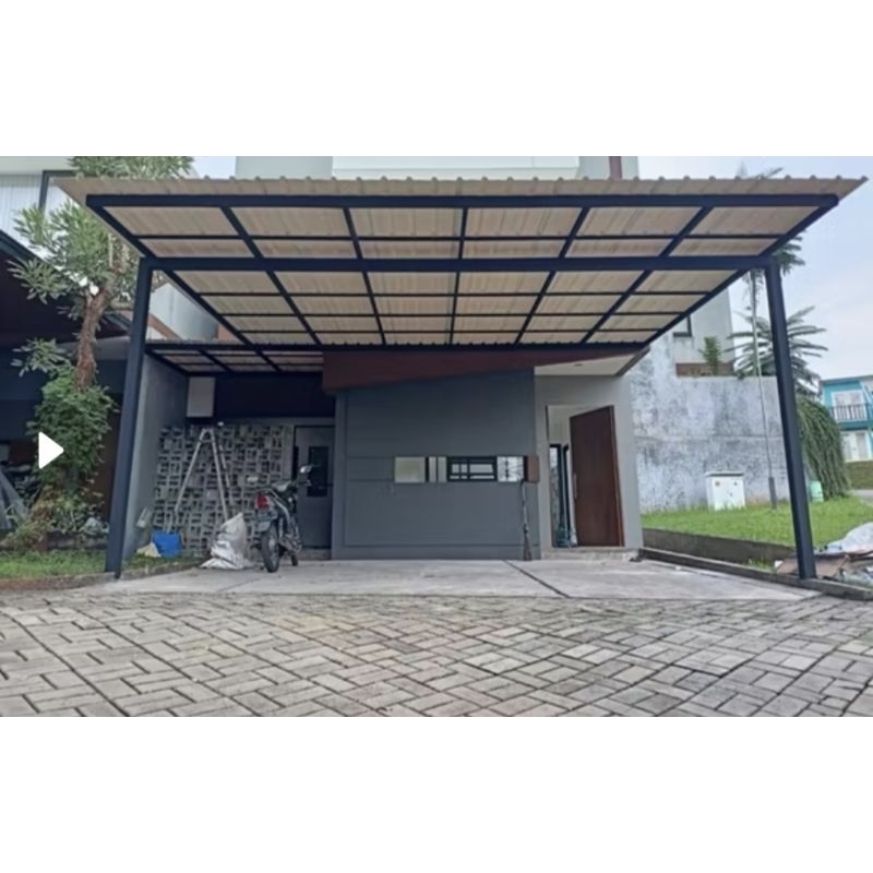 pemasangan kanopy baja ringan dan atap alderon rs