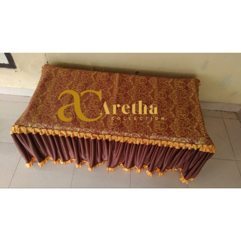 Aretha Collection | Taplak meja tamu rumbai bahan kain jok 120x60 cm