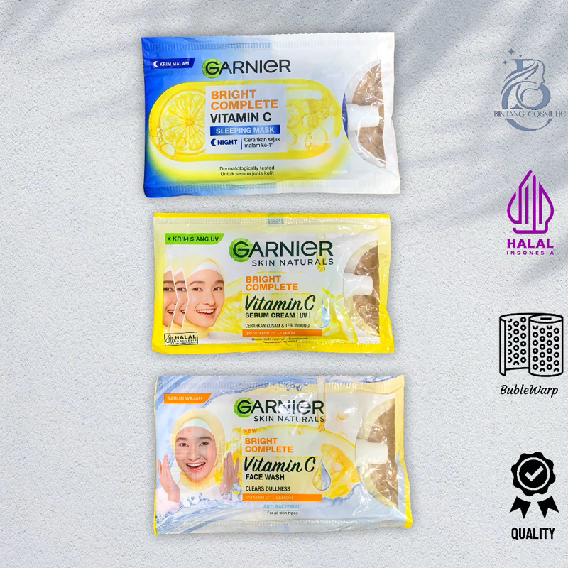 Garnier Bright Complete Vitamin C Serum Cream ✨✨✨ Cream Garnier Vitamin C Sachet