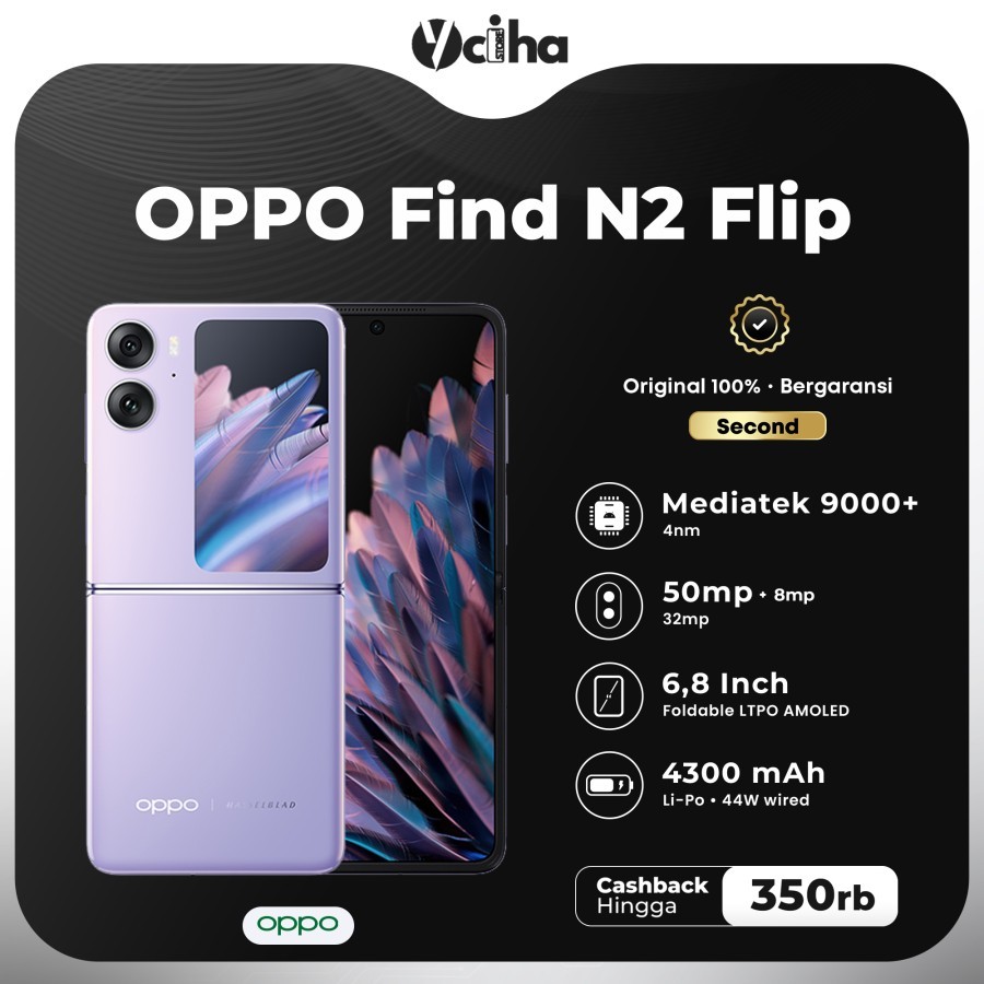 Oppo Find N2 Flip 5G 8/256 GB Garansi Resmi Indonesia Second