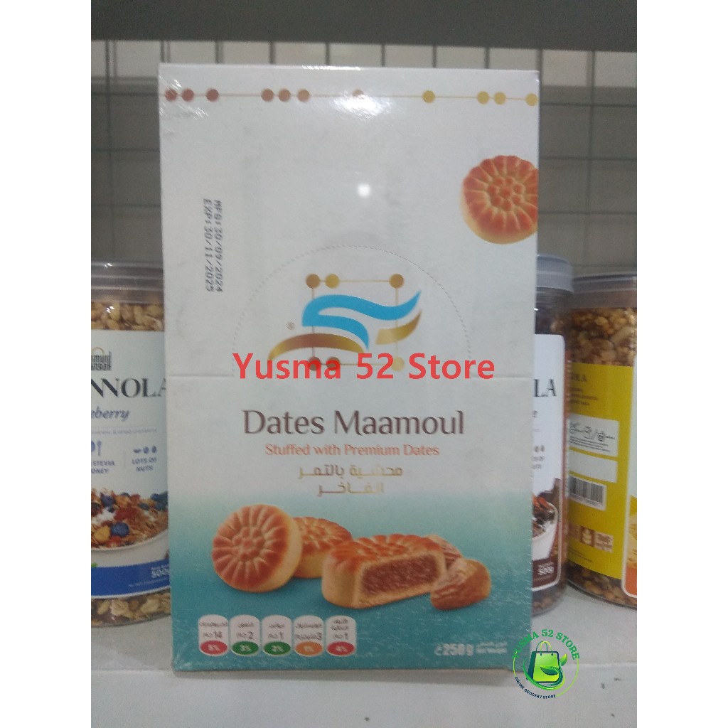 

DATES MAAMOUL STUFFED WITH PREMIUM DATES ASLI SAUDI ISI 12PCS 250G