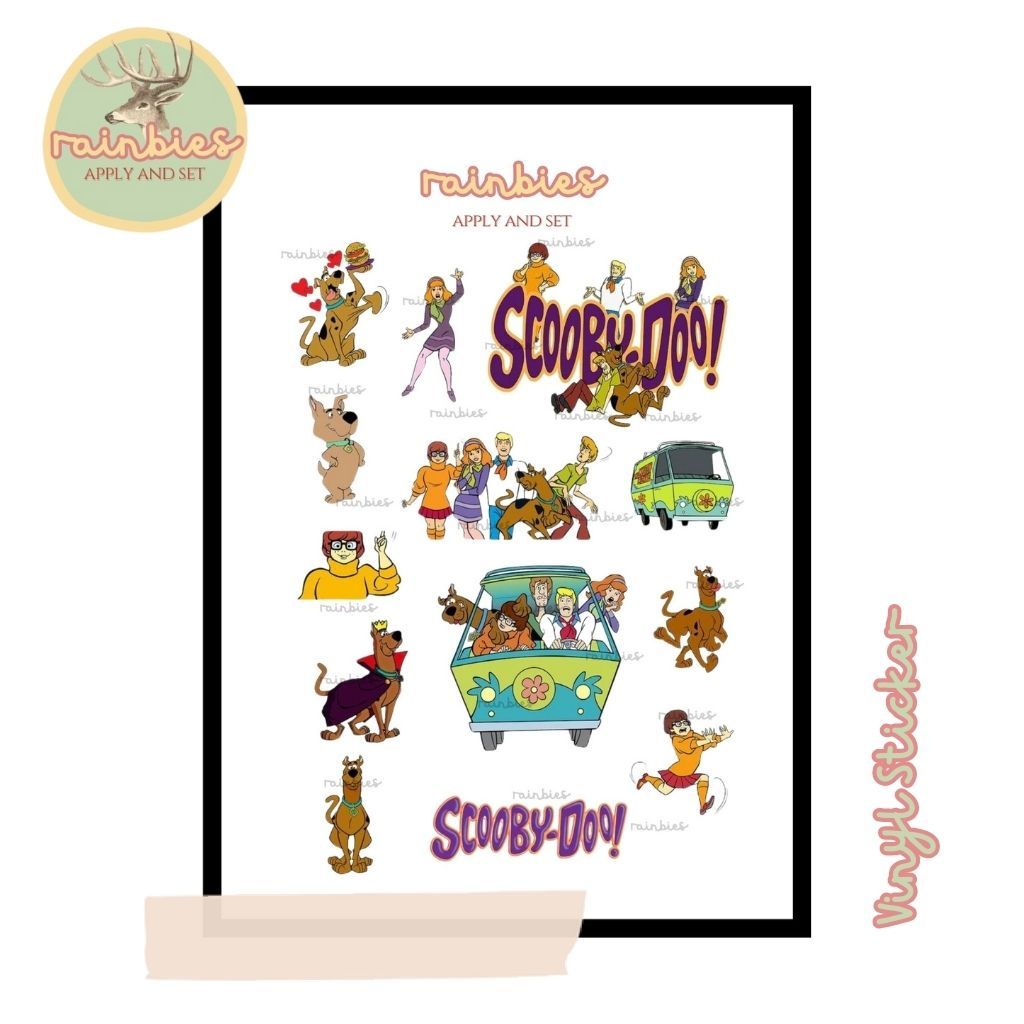 

Sticker Scooby Doo Stiker Vinyl Waterproof Kisscut HP Tablet Laptop Koper Travel Aesthetic