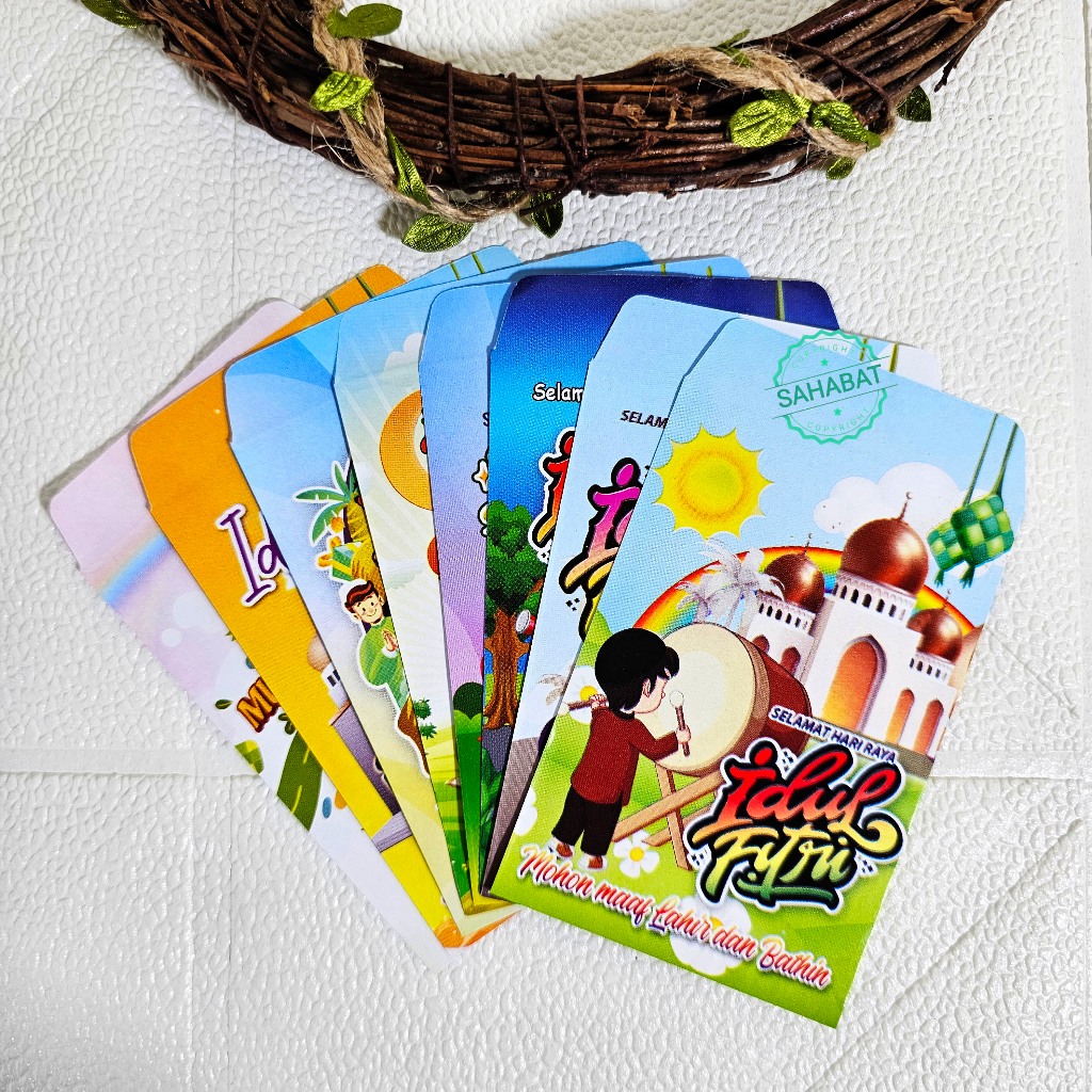 

50PCS AMPLOP / ANGPAU LEBARAN IDUL FITRI GAMBAR KARTUN SERI K UKURAN MEDIUM/ AMPLOP LUCU ANAK ANAK