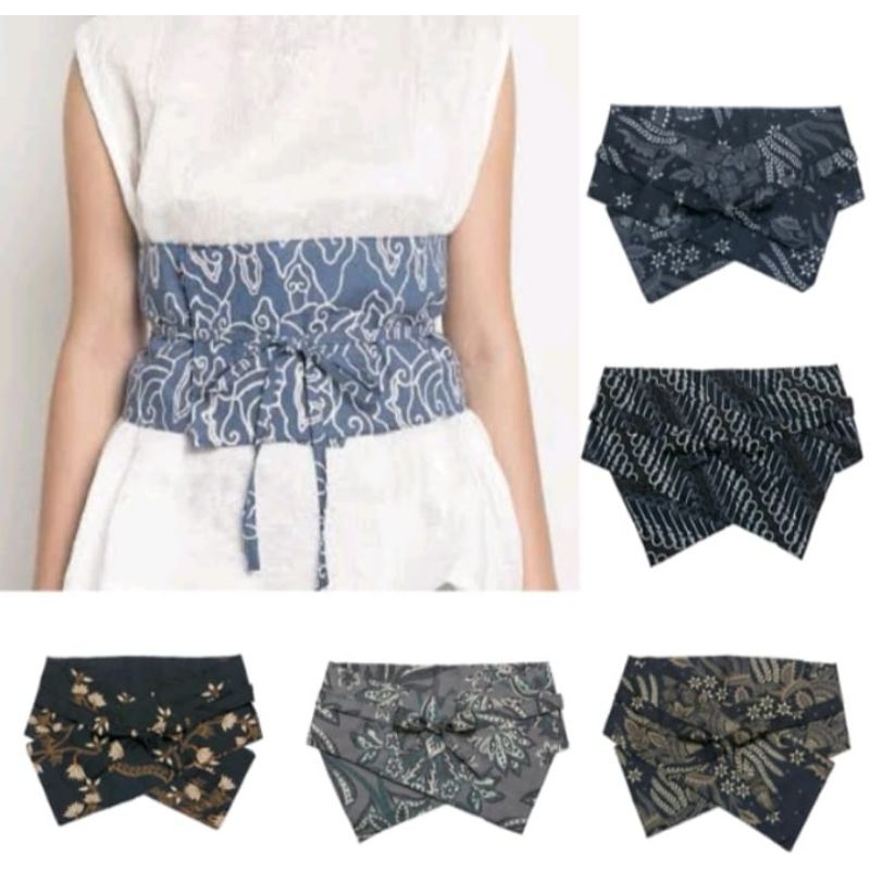 Obi belt satin premium, toyobo/ ikat pinggang wanita kekinian Obi belt batik/polos Homemade