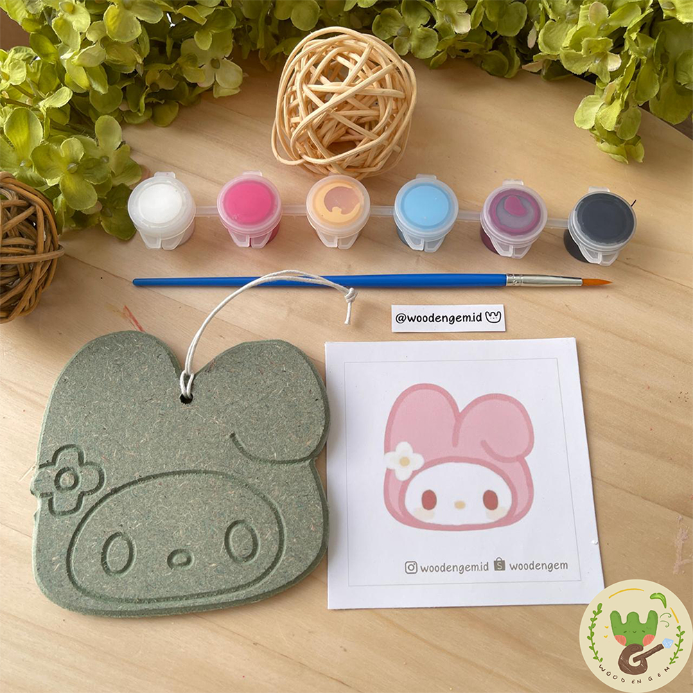 

WOODENGEM DIY Wood Painting Kit Mewarnai Melukis Mainan Anak Kayu Karakter My Melody | Size Gantung