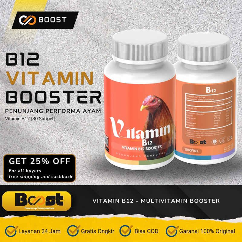 VITAMIN B12 BOSSTER - by BOOST Multivitamin Ayam B12 Penunjang Asupan Nutrisi Ayam Menjaga Kesehatan