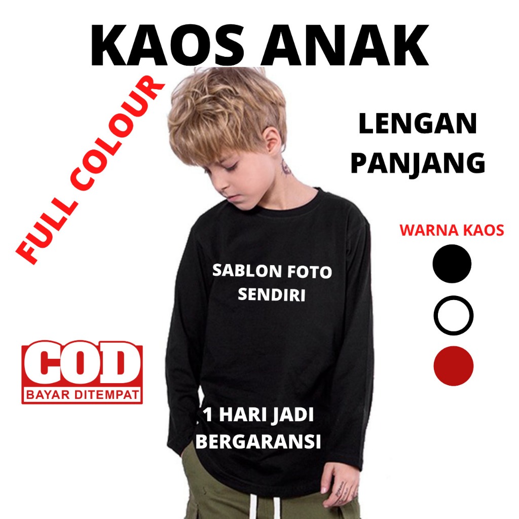 kaos sablon anak foto sendiri desain bebas semaumu kado ulang tahun