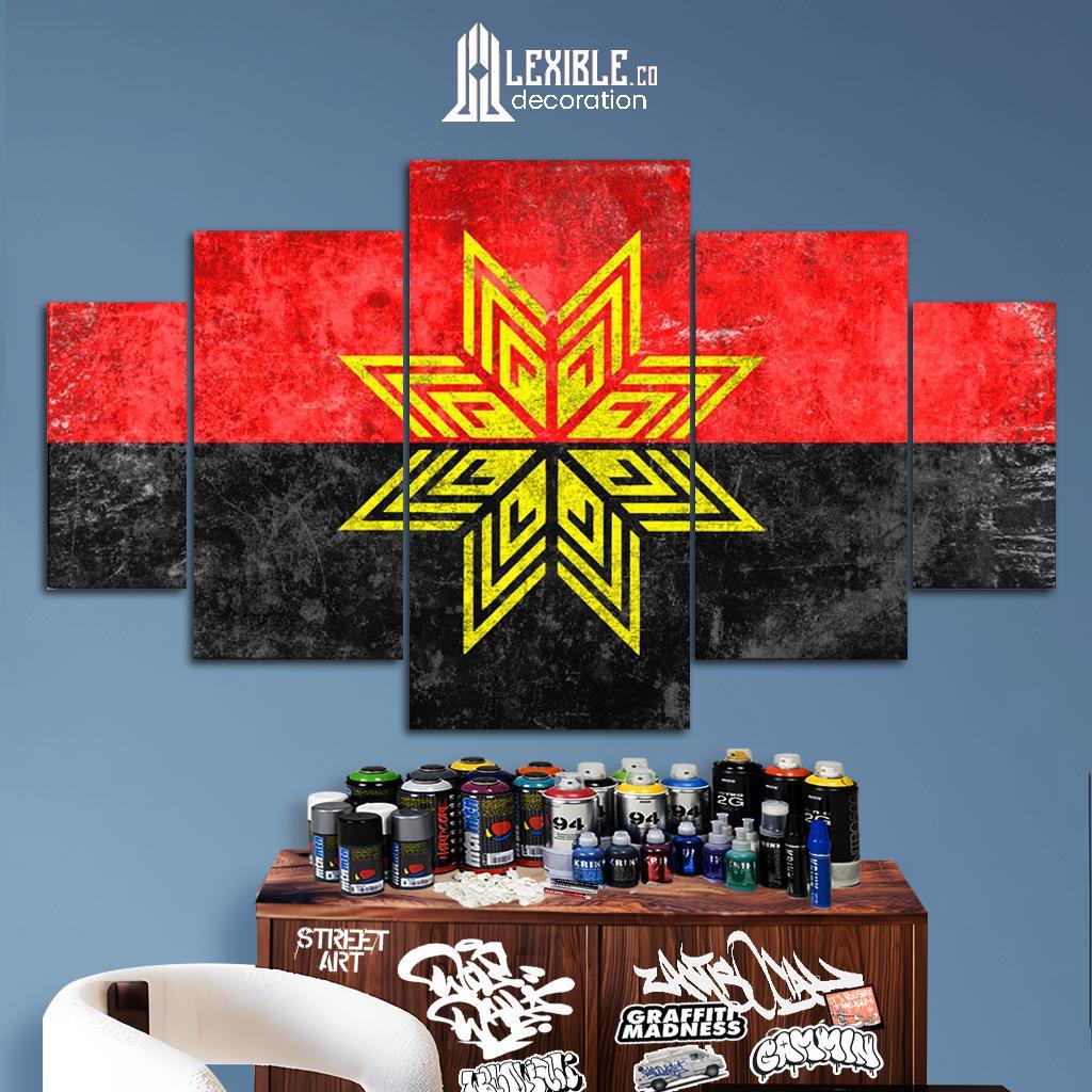 LEXIBLE.CO HIASAN PAJANGAN DINDING KAMAR POSTER BAND 1 SET DEWA 19 5 Pcs POSTER KAYU WALL DECOR