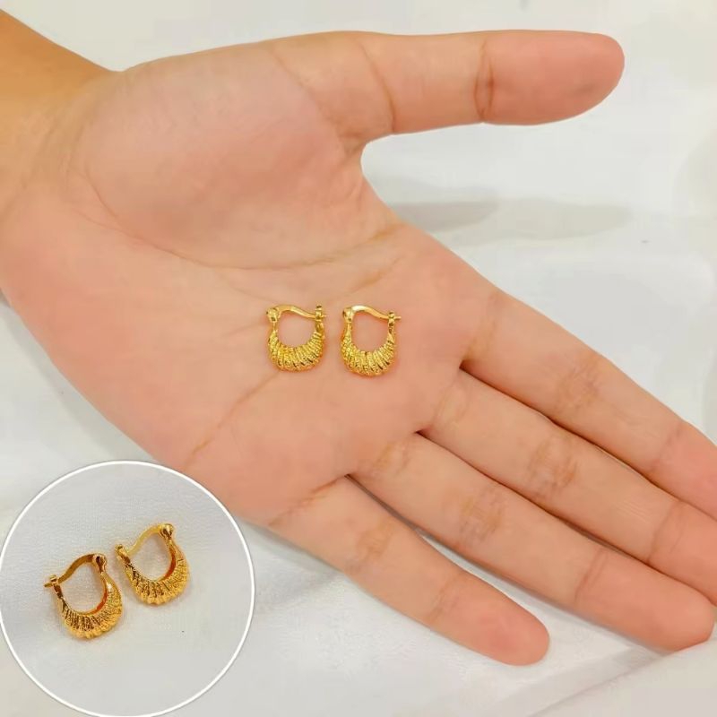 Anting jepit anak baby/balita titanium terbaru lapis emas 24k anti luntur anti karat