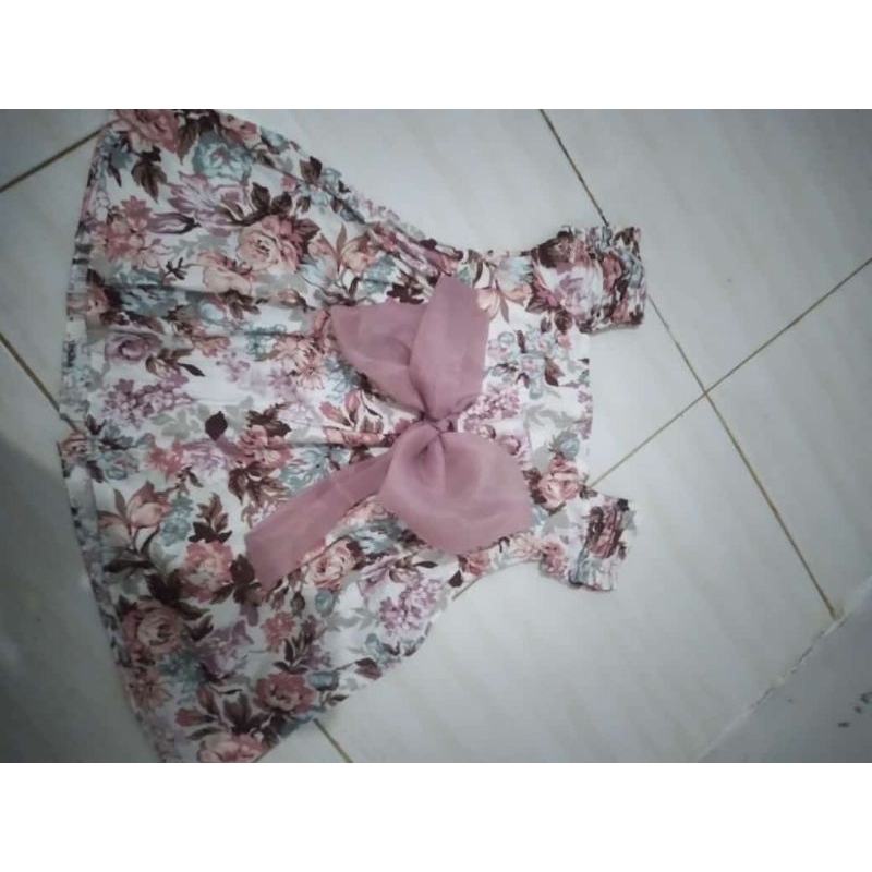 Baju Anak Motif Bunga Pink