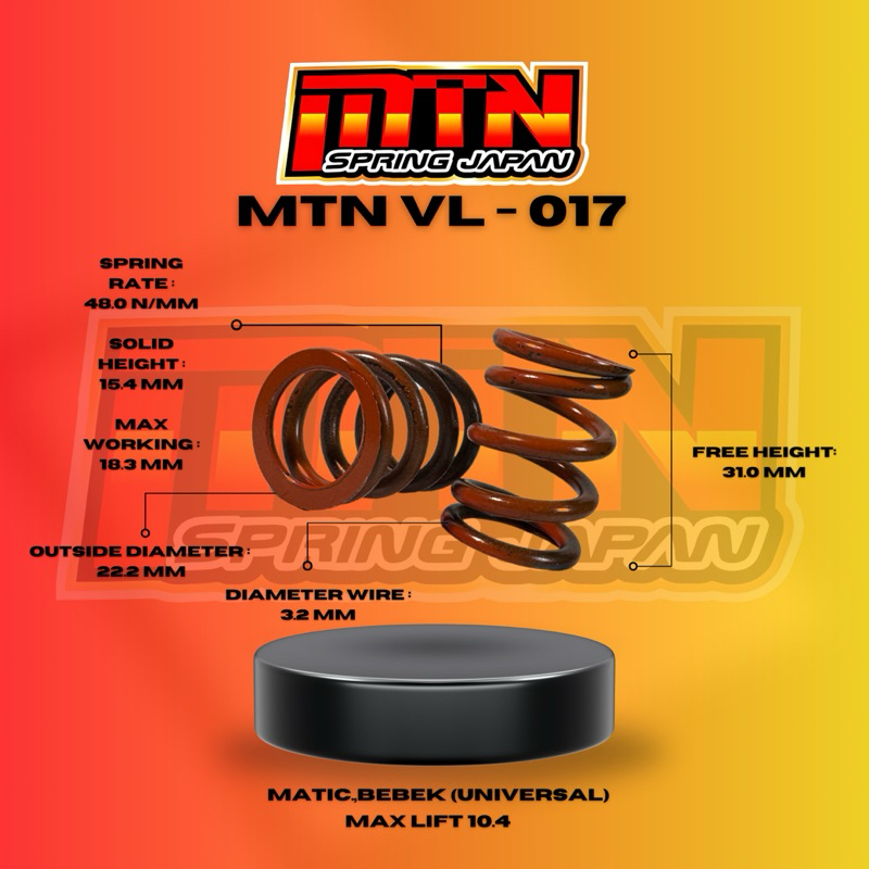 per klep mtn jepang 31mm VL-017 per klep mio beat bebek