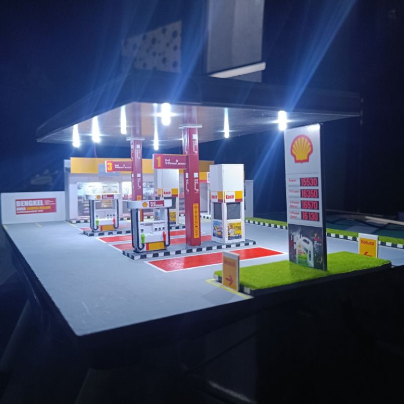 Diorama Diecast/Miniatur Skala 1:64 [SPBU Shell]