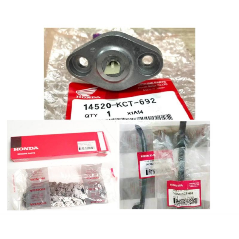 Paket Tonjokan keteng KCT 3aitem ORI AHM+Rantai keteng KEH+Karet tensioner KCT Megapro Primus Megapr