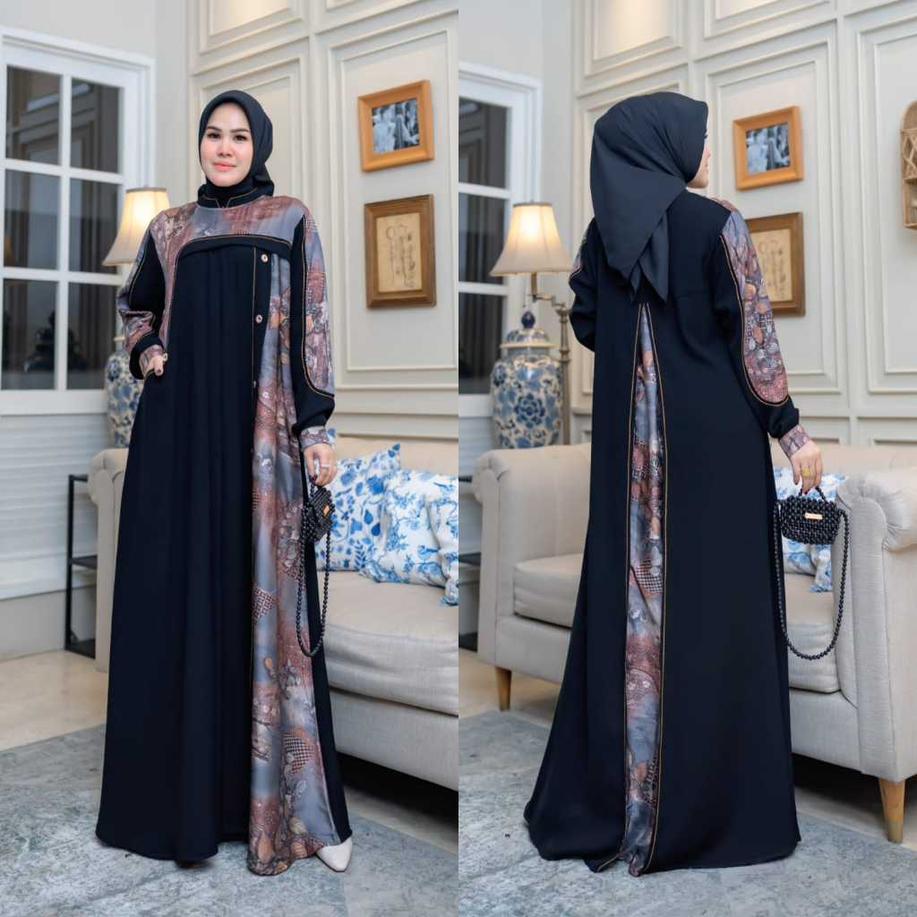Gamis Abaya Kombinasi Armani Silk Aisya