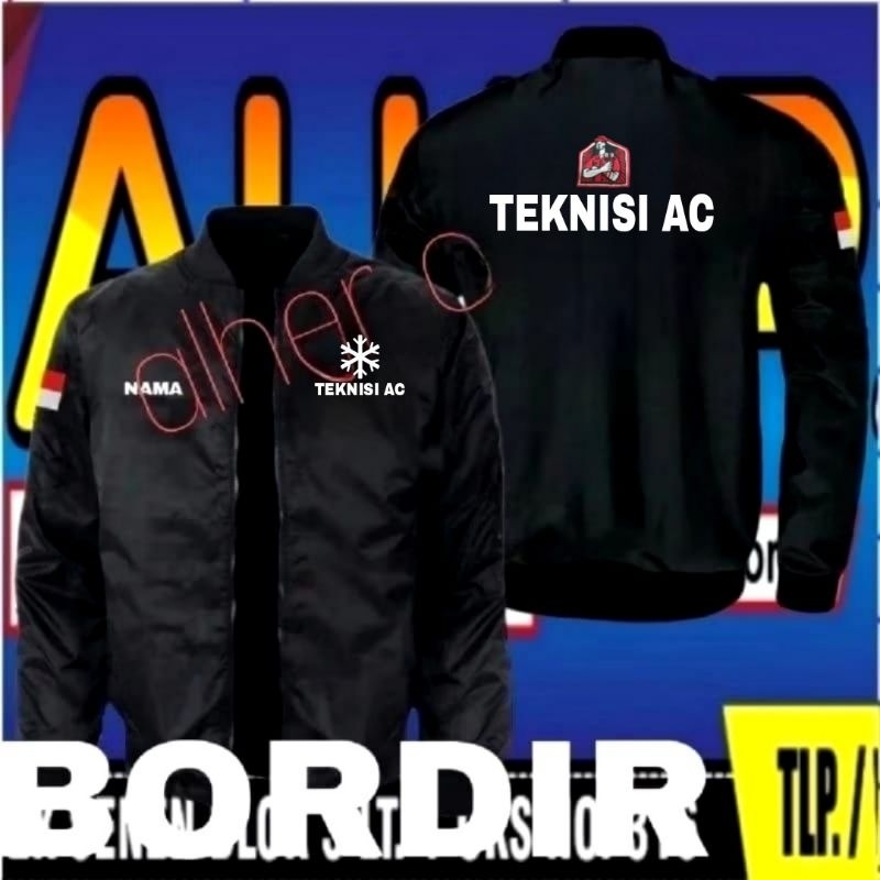 jaket bordir teknisi AC jaket teknisi AC jaket bomber teknisi jaket kerja teknisi AC jaket seragam t