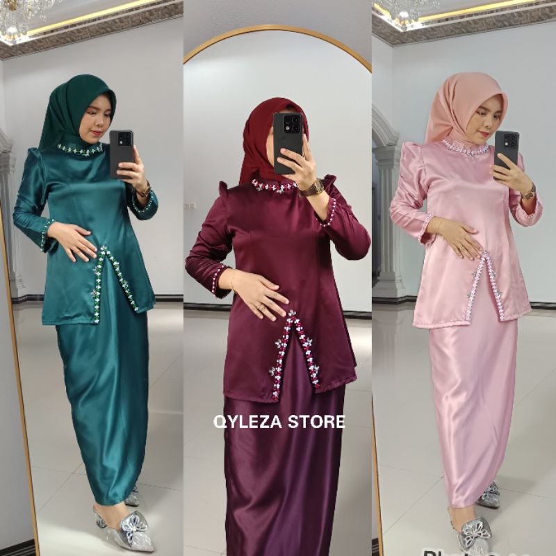 ALESHA SETELAN BAJU KURUNG MALAYSIA SATIN BAJU KONDANGAN BAJU BRIDESMAID