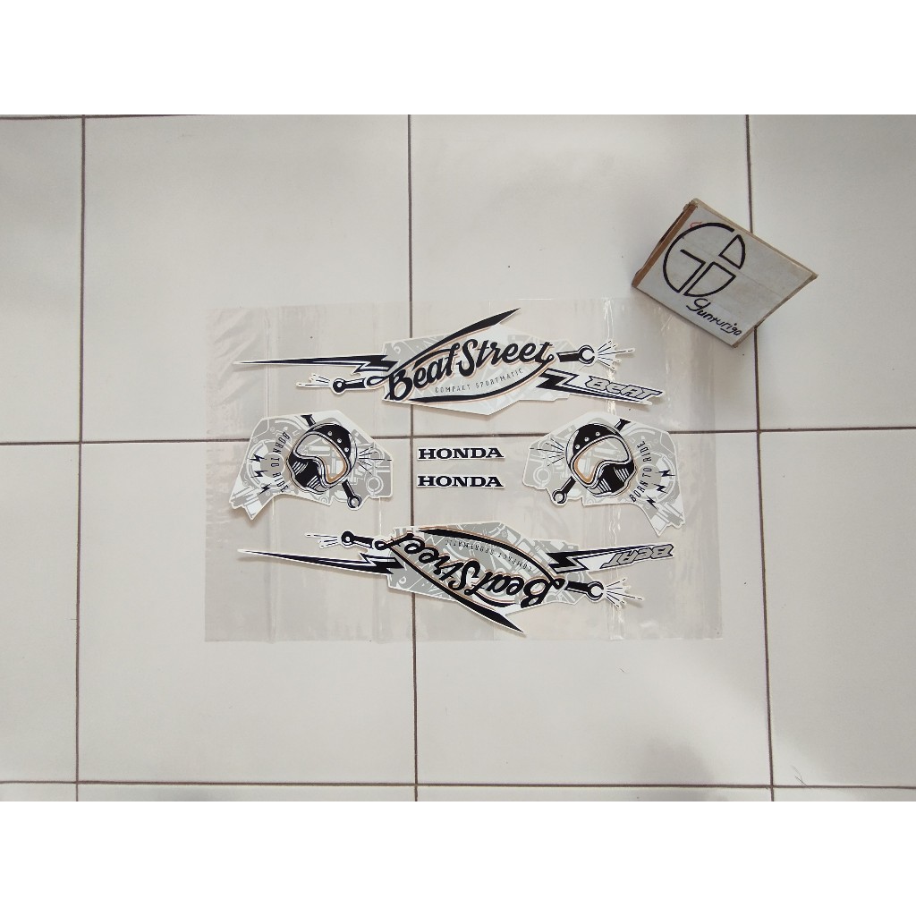 Striping Sticker Lis Honda Beat Street 2017 2018 Putih Original