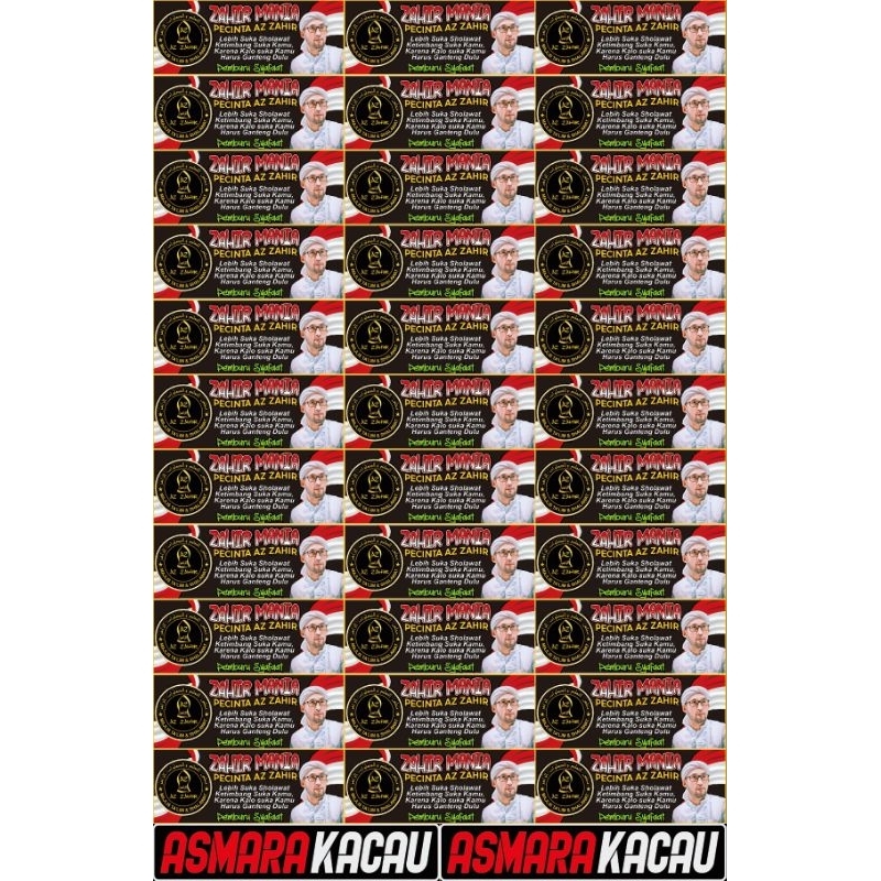 

STIKER ZAHIR MANIA ISI 33 PCS BAHAN CROMO(MUDAH SOBEK)