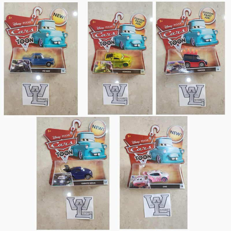 Disney Cars Cars Toon Tokyo Mater Series (Cho, Ito San, Komodo, Yokoza, Kabuto Ninja)