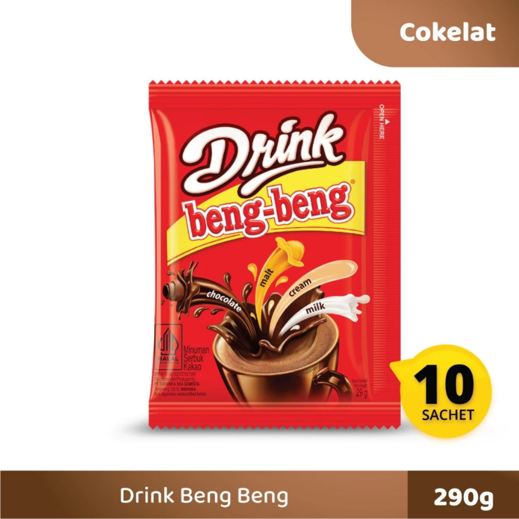 

DRINK BENG-BENG DRINK 29g / 30gr MINUMAN COKELAT BUBUK 1 RENCENG (ISI 10)