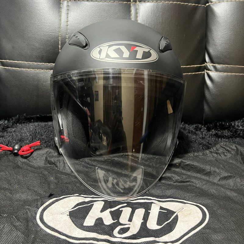 Helm KYT Galaxy Flat R Warna Black Doff Size L Second