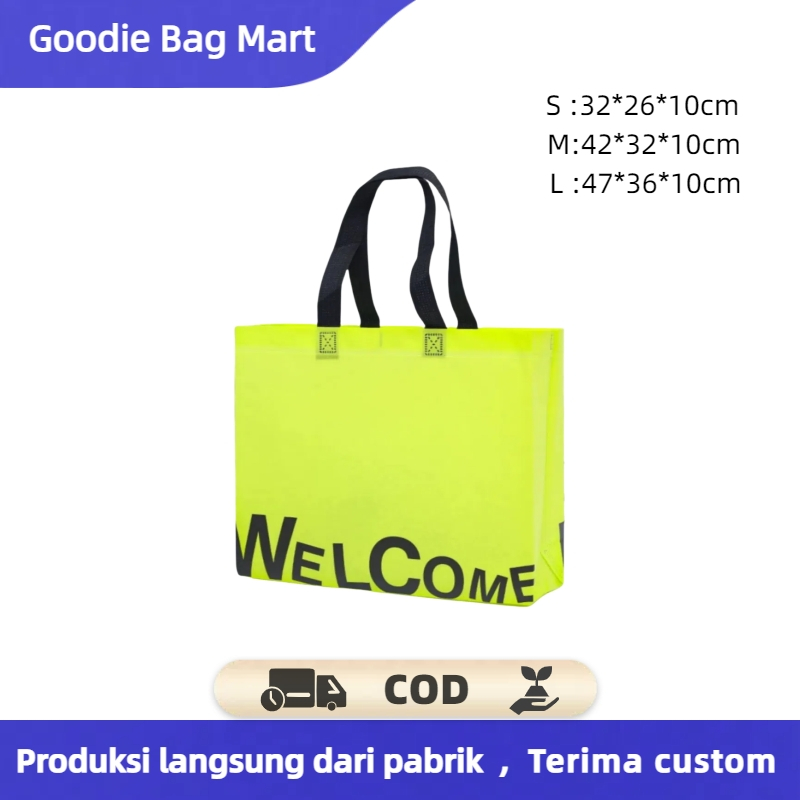 

Goodie bag-Tas Belanja tas spunbond tas souvenir premium tebal dan kuat/Terlaris lipat jumbo/ waterproof/shopping bag A15/A16