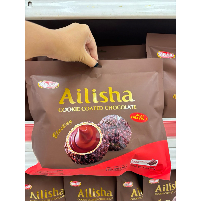 Ailisha MR SIF CookiesBall 200 gr / Ailisha Cookie Chocolate / Coklat impor Ailisha