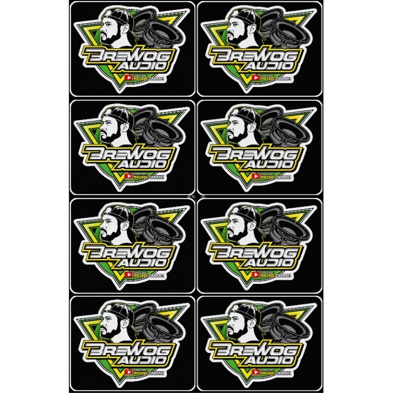 

STIKER BREWOG AUDIO ISI 8 PCS JUMBO 1 LEMBAR UKURAN 30X45 BAHAN ANTI AIR