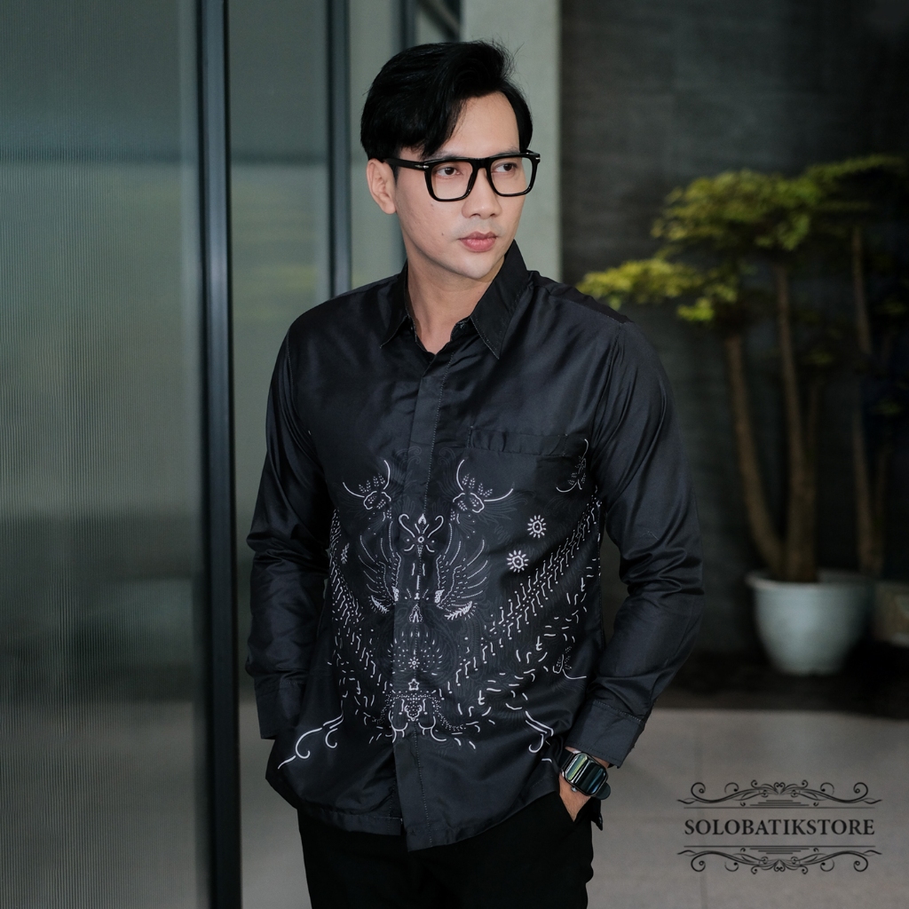 Solo Batik - Kemeja Batik Pria Slimfit Lapis Furing Model Terbaru 2025 Baju Batik Kondangan Modern K