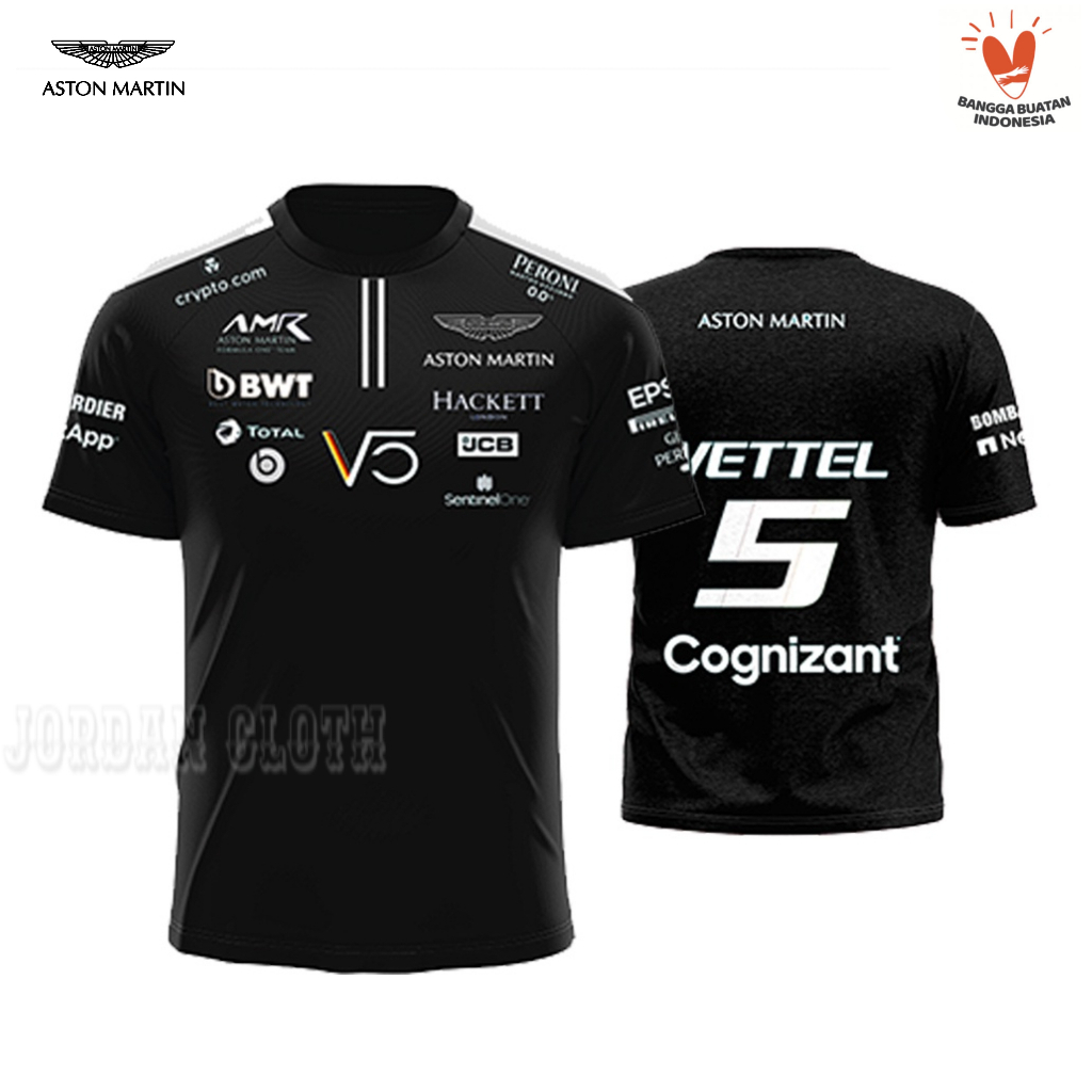 Tshirt Baju Kaos Aston Martin Cognizant Team F1 Vettel