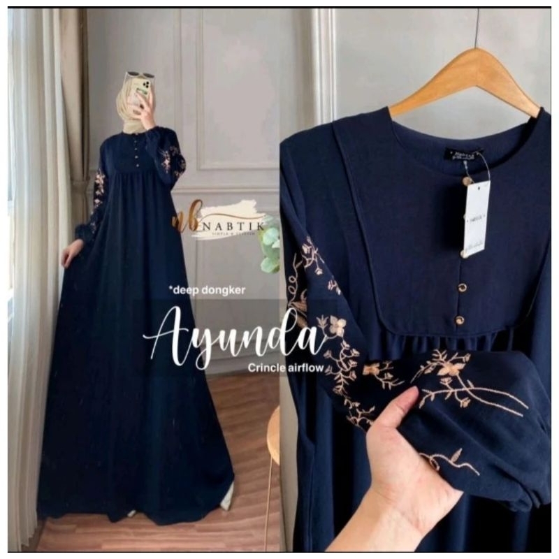 GRATIS ONGKIR AYUNDA DRESS BUSUI CRINKLE AIRFLOW BAJU GAMIS CRINKLE LD 110 120 AYUNDA DRESS MAXY BOR