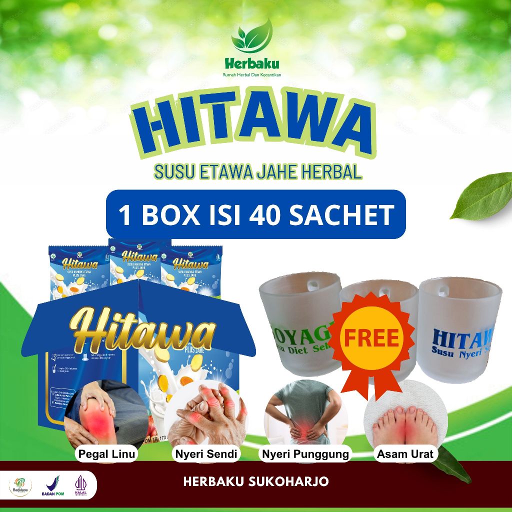 

HITAWA SACHET 1 BOX ISI 40 SACHET SUSU ETAWA PREMIUM PLUS JAHE