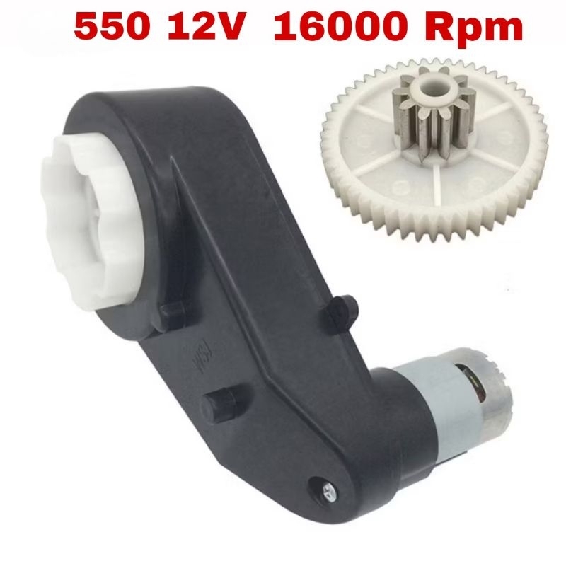 Gearbox Dinamo Mobil Aki 12 Volt 15000 Rpm  Gearbox Setir Mobil Aki / Gear Box Motor 550 Aki Anak