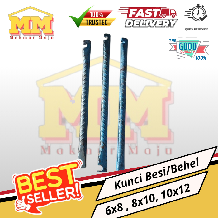 KUNCI BESI/KUNCI PEMBENGKOK BESI BEHEL 6x8, 8x10, 10x12